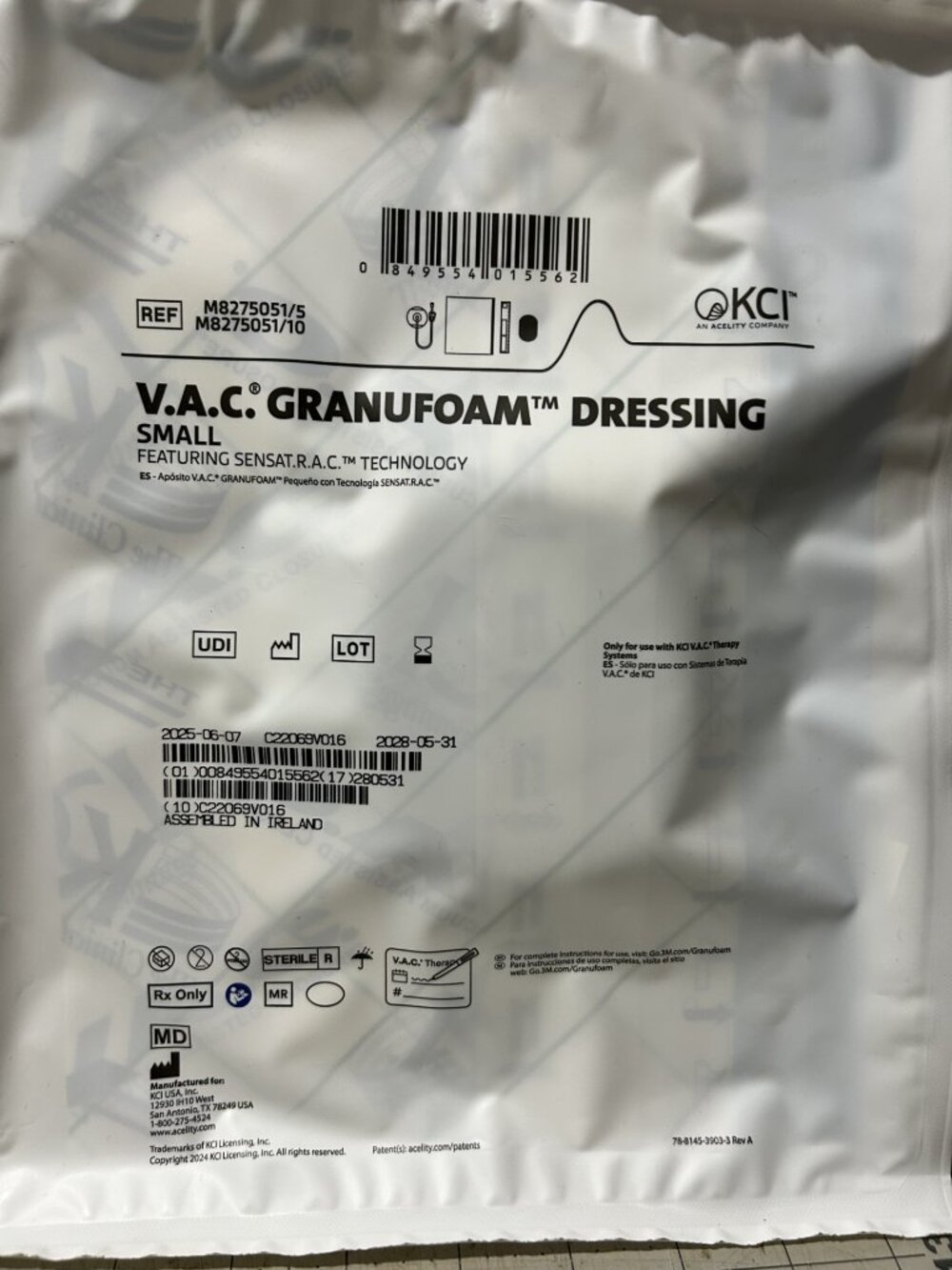 3 V.A.C. GranuFoam Dressing Small Exp: 2028